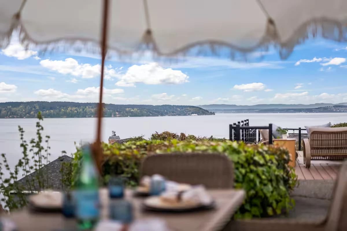 The deck at The Grand View over Puget Sound